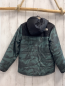 Preview: The North Face  Winterjacke  Gr. 152  dunkelgrau + oliv kiwi mit Strichen weiße Schrift 
