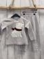 Preview: 2tlg  Pullover + Jogginghose  Gr. 92  hellgrau Nicky Eisbär mit braunem Schal 