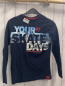 Preview:   Langarmshirt  Gr. 146  blau bunte Schrift 