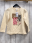 Preview: neu  Pullover  Gr. 122  creme bunte Quadrate mit Blumen 