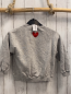Preview: Zara  Pullover  Gr. 110  grau rote glänzende Schrift + Herz 