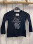 Preview: H&M  Langarmshirt  Gr. 98  schwarz Katze silber Glitzerpunkte 
