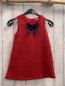 Preview: H&M  Kleid  Gr. 98  rot silber kariert schwarze Schleife 