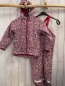 Preview: 2ltg  Regenanzug  Gr. 110  rosa mit Blumen rotes Fleecefutter 