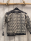 Preview: JM Finland  Pullover  Gr. 122  weiß graue Rauten dunkelgrau hellgrauer Streifenbund 100 % Wolle 