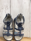 Preview: neu  Sandalen  Gr. 27  blau + silber + bunter Riemen silber Nieten an der Seite 