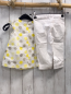 Preview: 2tlg Vertbaudet  Sommerbluse +  Caprihose  Gr. 80  weiß gelb graue Punkte + weiß 