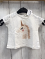 Preview: Zara  T-Shirt  Gr. 68  weiß Einhorn mit Glitzer + Fransen 
