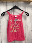Preview: S´Oliver  Top Gr. 104  pink Schrift mit Pailetten + Blumen
