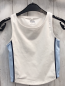 Preview: Zara  Sporttop  Gr. 152  weiß hellblau blaue Seitenstreifen 