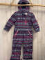 Preview:   Schneeoverall  Gr. 110  dunkelblau pink weißer Druck mit Dreiecken Punkten + Kristallen 