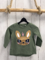 Preview: Name it  Langarmshirt  Gr. 80  kiwi Hasenkopf mit golden Glitzer 