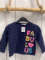 Preview: Billieblush  Langarmshirt  Gr. 86  blau bunte Schrift mit Glitzer 