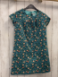Preview:   Kleid  Gr. 152  petrol mint Blätter rosa lachs Blumen 