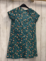 Preview:   Kleid  Gr. 152  petrol mint Blätter rosa lachs Blumen 