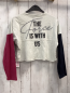 Preview: Star Wars  Langarmshirt  Gr. 146/152  mint Star Wars Figuren schwarz / pflaume Ärmel 