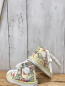 Preview: Venice  Leinenboots  Gr. 21  beige Berge Blumen hellgrüner Bund weiße Schnürsenkel 