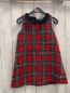 Preview: H&M  Kleid  Gr. 110  rot schwarz beige weiß golden kariert schwarzer Nickykragen 