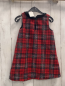 Preview: H&M  Kleid  Gr. 110  rot schwarz beige weiß golden kariert schwarzer Nickykragen 