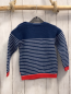 Preview: Obaibi Pullover Gr. 98  blau weiße Streifen roter Bund Strick