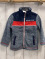 Preview:   Fleecejacke  Gr. 104  blau rot + grau blau meliert rote Nähte 