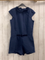 Preview: Okaidi  Playsuit  Gr. 158  blau Samtkragen + -schleife 