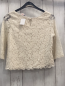 Preview: H&M  Bluse  Gr. 146  beige zweilagig Blumenstickerei