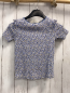 Preview: H&M T-Shirt  Gr. 122  weiß blau hellblaue Blumen Rippen 