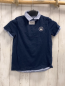 Preview:   T-Shirt  Gr. 128  blau hellblauer Hemdkragen + -bund 