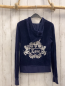 Preview:   Nickyjacke  Gr. 152  blau Kapuze silber GLitzerkrone + Pailetten 