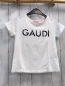 Preview: Gaudi T-Shirt  Gr. 128  weiß schwarze Schrift mit Steinen 