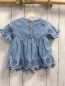 Preview: Zara  Kleid  Gr. 74  blau Jeans Lochstickerei 