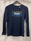 Preview: Jack & Jones Langarmshirt  Gr. 164  dunkelblau gestreifte + weiße Schrift 