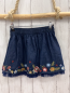 Preview: Review  Rock Gr. 122  blau jeans gestickte Pilze + Blumen 