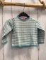 Preview:   Pullover  Gr. 80  weiß türkis Streifen Lochmuster 