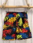 Preview:   Badeshorts  Gr. 134  schwarz bunte Blätter 