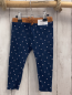 Preview: Obaibi  Leggings  Gr. 80  blau Rippen weiße Blumen 
