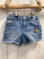 Preview: Benetton Shorts  Gr. 116  blau jeans Fransensaum bunter Stern Bund verstellbar 