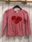 Preview:   Langarmshirt  Gr. 122  rot weiße Streifen Pailettenherz