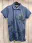 Preview: Unliocket  Poloshirt  Gr. 134/140  hellblau hellgrün graue Palmen + Vögel 