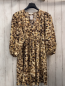 Preview: Mango  Kleid Gr. M beige braun ocker gemustert 