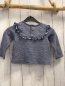 Preview: Petit Bateau  Pullover  Gr. 92  blau hellgraue Streifen Rüschen 