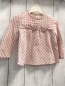 Preview: Zara  Bluse  Gr. 74  weiß rosa kariert Rüschen