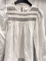 Preview: Zara  Langarmshirt Gr. 122  weiß gesmokt mit shwarzen Nähte 