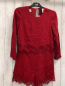 Preview: neu Zara  Playsuit  rot Blumenstickerei NP 59,95 € 