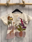 Preview: DP....aM T-Shirt  Gr. 116  creme Giraffe Palmen Pailetten 