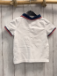 Preview:   T-Shirt  Gr. 98  weiß Polokragen blau weiß roter Streifenbund 
