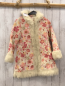 Preview: H&M  Jacke  Gr. 128  creme bunte Blumen Fellbund 