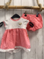 Preview: 2tlg Steiff  Kleid + Shorts  Gr. 68  weiß + rosa mit weißen Punkten 