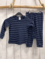 Preview: 2tlg H&M  Langarmshirt + Leggings  Gr. 92  blau weiße Streifen Rippen 